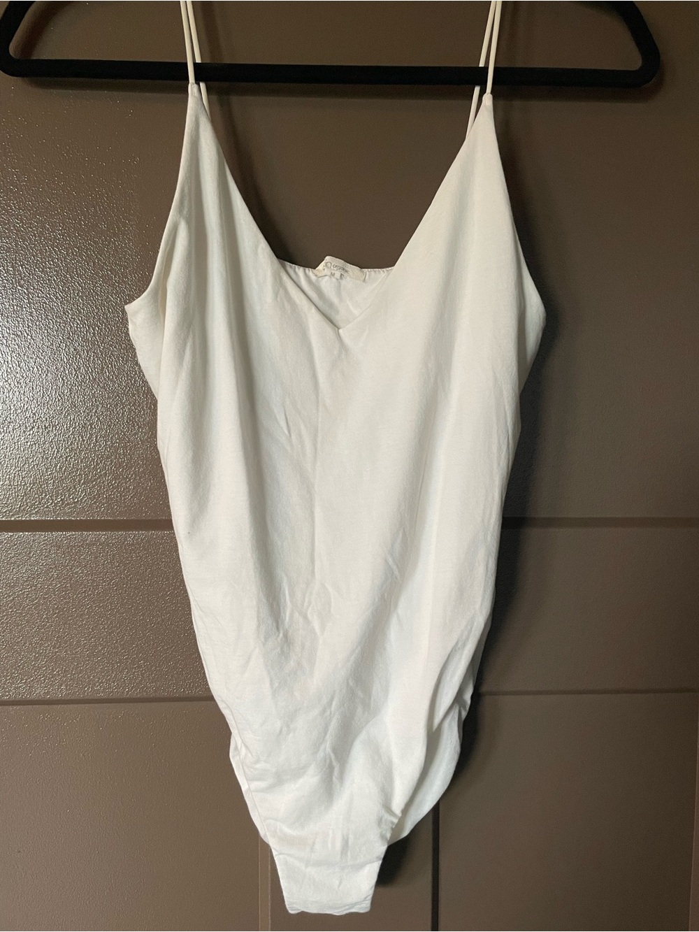 White Women's V-Neck Spaghetti Strap Bodysuit